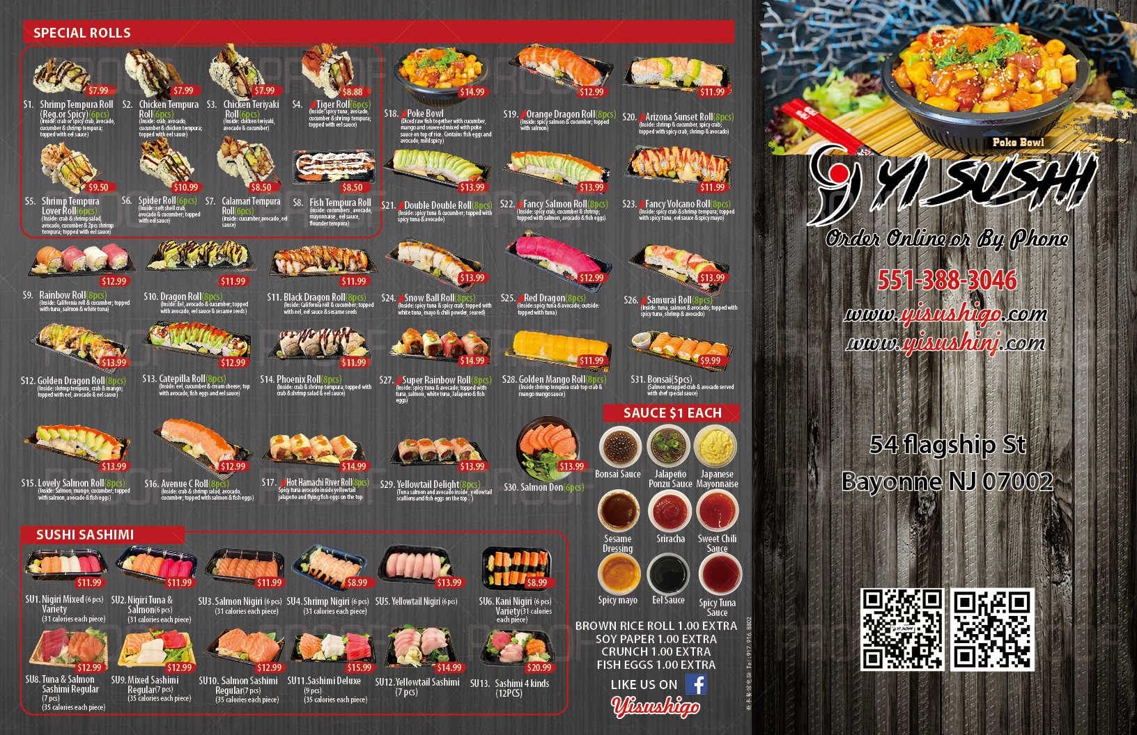 Restaurant Menu Page 1